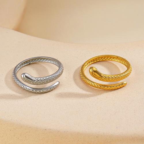Stainless Steel Finger Ring, 304 Stainless Steel, Snake, Vacuum Ion Plating, fashion jewelry & for woman inner diameter 17mm 