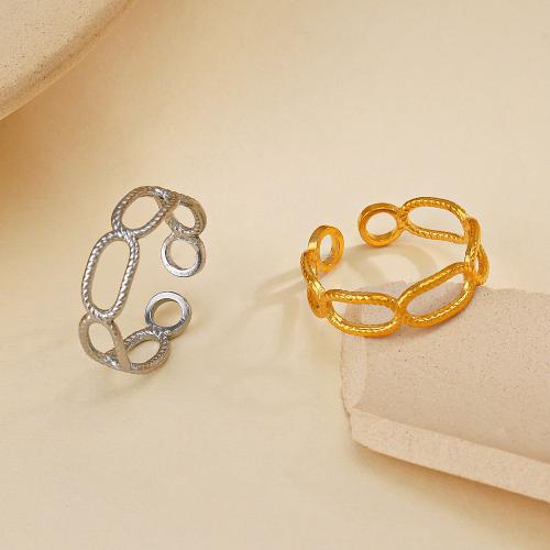 Stainless Steel Finger Ring, 304 Stainless Steel, Vacuum Ion Plating, fashion jewelry & for woman & hollow inner diameter 17mm 