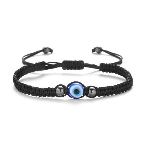 Evil Eye Jewelry Bracelet, Wax Cord, with Resin, handmade, fashion jewelry & Unisex & evil eye pattern & adjustable Approx 16-28 cm 