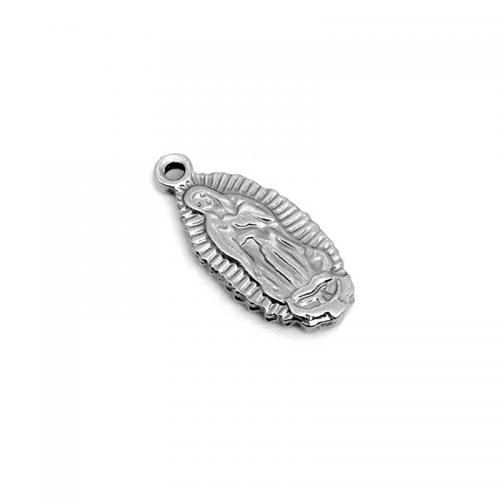 Stainless Steel Saint Pendant, 304 Stainless Steel, plated, DIY, silver color [