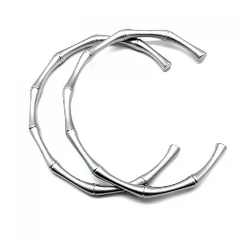 Stainless Steel Cuff Bangle, Titanium Steel, plated, for woman, silver color, Inner Approx 64mm [