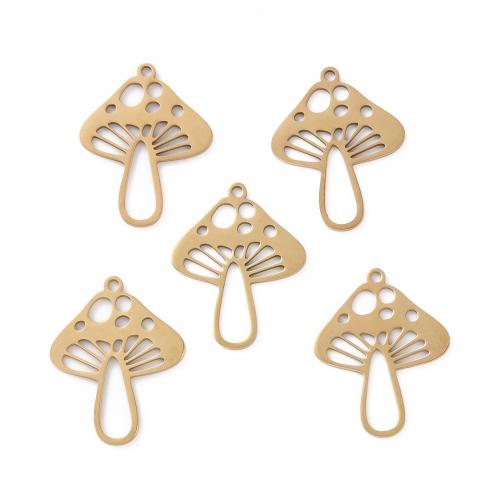 Stainless Steel Pendants, 201 Stainless Steel, mushroom, plated, DIY & hollow Approx 1.5mm, Approx 