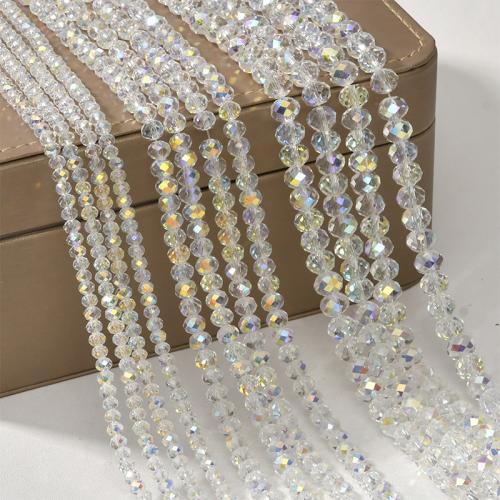 Perles de cristal ovales, Plat rond, DIY & normes différentes pour le choix & facettes, Vendu par brin