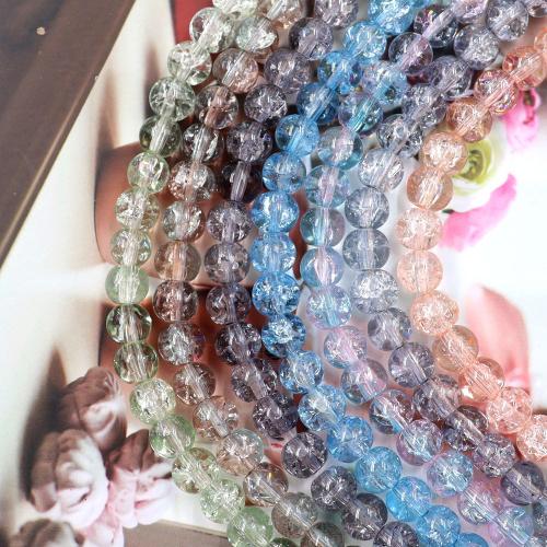 Crackle Glass Beads, Round, DIY 12mm, Approx 