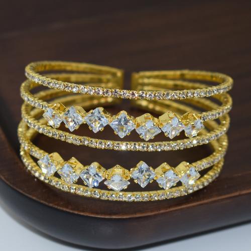 Zinc Alloy Cuff Bangle, with Plastic Pearl & micro pave cubic zirconia & for woman & with rhinestone 5.5cm, width :3cm. 