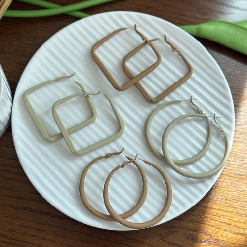 Brass Hoop Earring, stoving varnish, fashion jewelry & for woman 