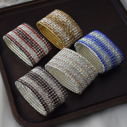 bracelet en alliage zinc à stras ,, alliage de zinc, Placage, bijoux de mode & pour femme & avec strass, plus de couleurs à choisir 5.2cm, width :4.2cm., Vendu par PC