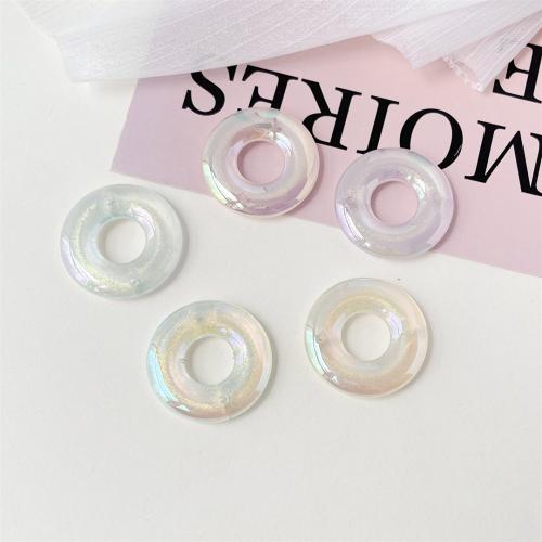 Perles acryliques plaquée, Acrylique, Rond, Placage UV, DIY, plus de couleurs à choisir, Size :30mm, inner diameter :12mm., Environ Vendu par sac