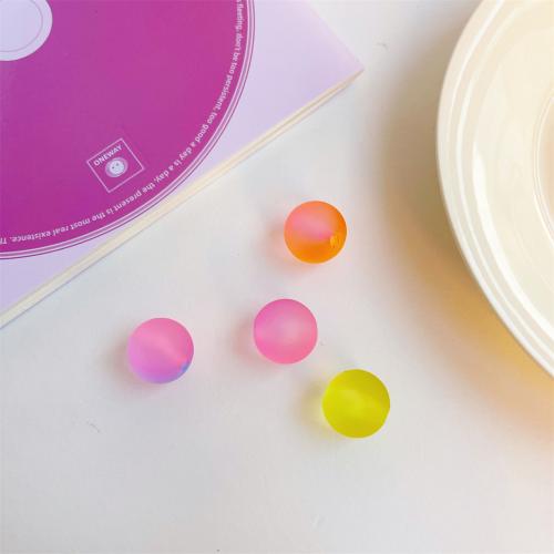 Gummierte Acryl-Perlen, Acryl, rund, UV plattiert, DIY, keine, 15x15mm, ca. 200PCs/Tasche, verkauft von Tasche