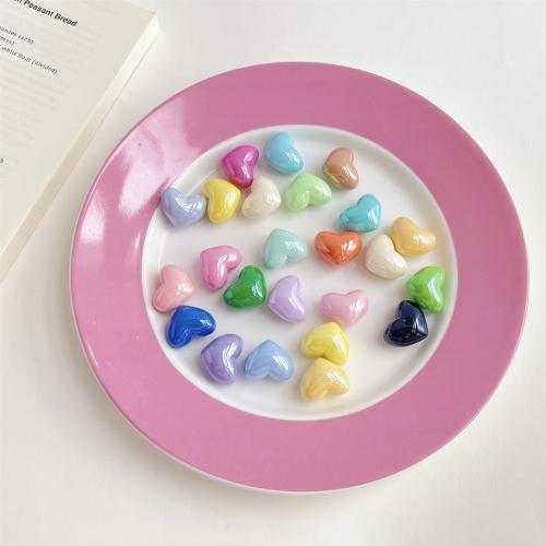 Bonbons perles acryliques de style, Acrylique, coeur, vernis au four, DIY, plus de couleurs à choisir Environ Vendu par sac