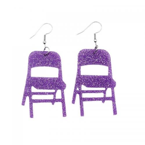 Acrylic Drop Earring, Chair, stoving varnish, fashion jewelry & for woman 