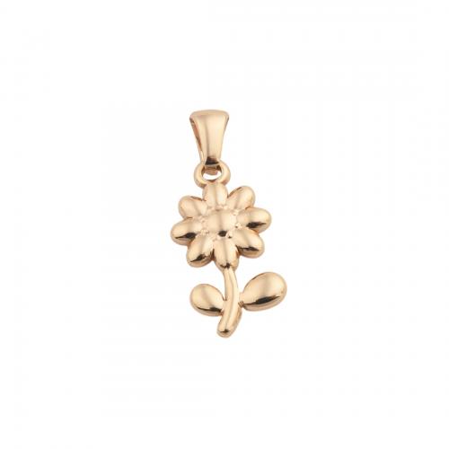 Stainless Steel Flower Pendant, 304 Stainless Steel, plated, DIY, golden Approx 3mm 