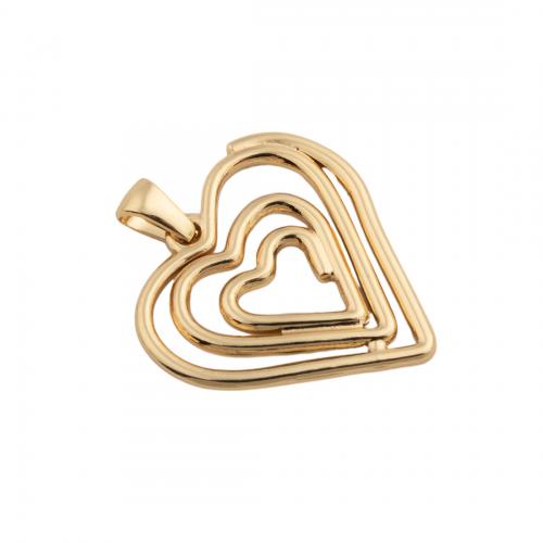 Stainless Steel Heart Pendants, 304 Stainless Steel, plated, DIY, golden Approx 3mm [