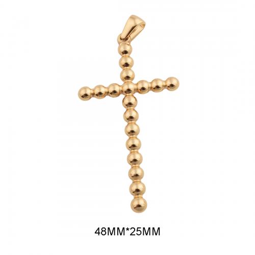 Stainless Steel Cross Pendants, 304 Stainless Steel, plated, DIY, golden Approx 3.5mm 