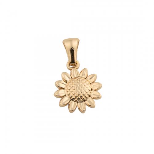 Stainless Steel Flower Pendant, 304 Stainless Steel, plated, DIY, golden Approx 3.5mm 
