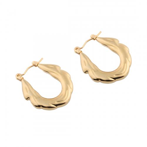 Stainless Steel Leverback Earring, 304 Stainless Steel, plated, for woman, golden 
