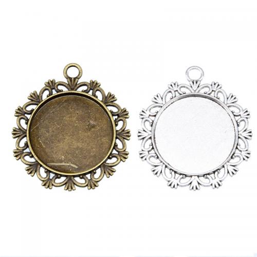 Zinc Alloy Pendant Cabochon Setting, Flower, plated, DIY Inner Approx 25mm, Approx 