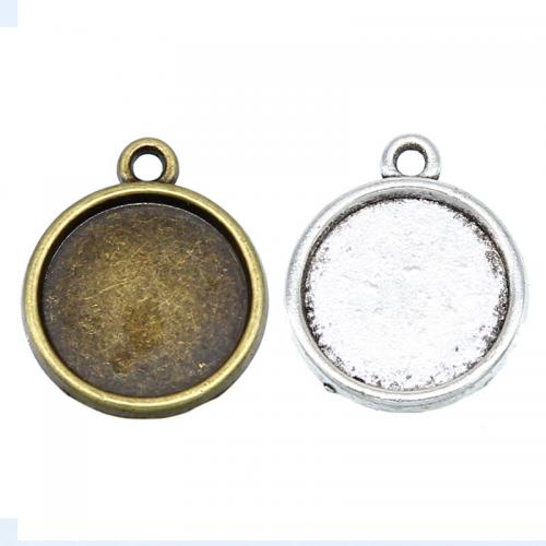 Zinc Alloy Pendant Cabochon Setting, Flat Round, plated, DIY Inner Approx 14mm, Approx 