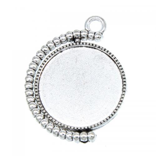 Zinc Alloy Pendant Cabochon Setting, Flat Round, plated, DIY Inner Approx 20mm, Approx 