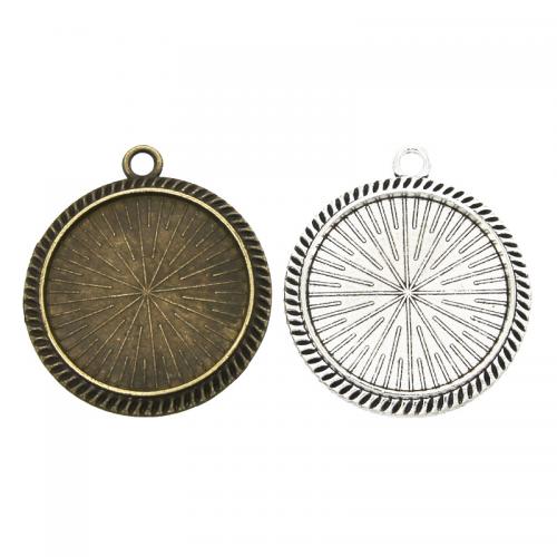 Zinc Alloy Pendant Cabochon Setting, Flat Round, plated, DIY Inner Approx 25mm, Approx 