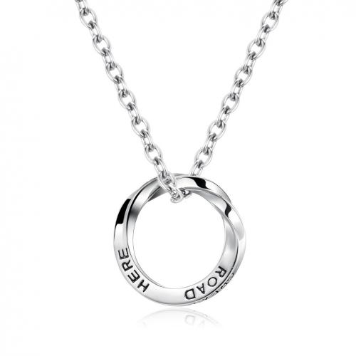 Titanium Steel Jewelry Necklace, with 5cm extender chain, Donut, Vacuum Ion Plating, fashion jewelry & Unisex Approx 60 cm 