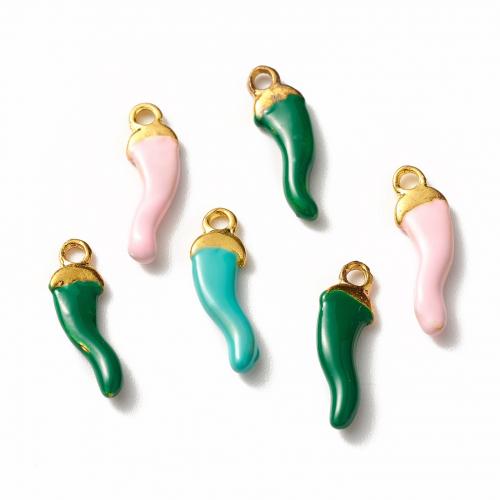 Zinc Alloy Enamel Pendants, gold color plated, random style & DIY, mixed colors Approx 1.2mm, Approx 