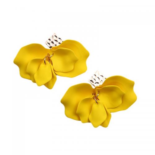 Acrylic Drop Earring, petals, painted, fashion jewelry & for woman 
