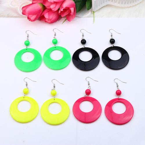 Acrylic Drop Earring, Round, fashion jewelry & for woman & hollow 