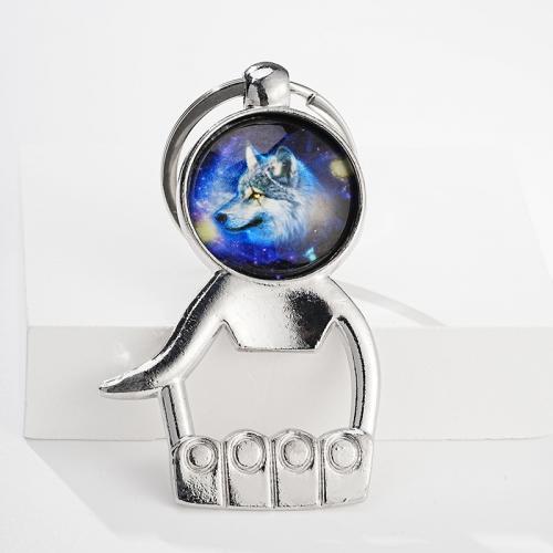 Fashion Time Gem Keychain Key Ring, Zinc Alloy, with Glass, multifunctional & Unisex 