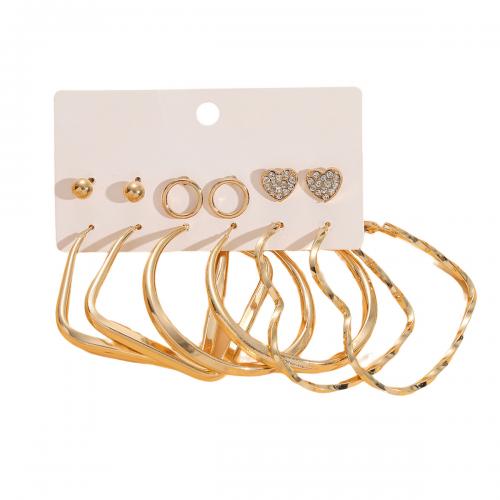 Zinklegierung Ohrring-Set, mit Kunststoff Perlen, plattiert, verschiedene Stile für Wahl & für Frau & mit Strass, earring length 5-50mm, verkauft von setzen