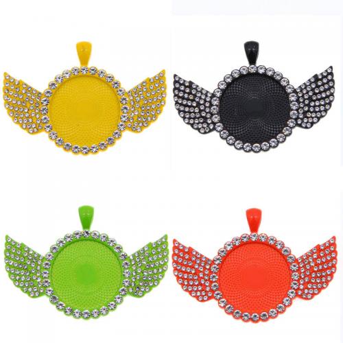 Zinc Alloy Pendant Cabochon Setting, Wing Shape, stoving varnish, DIY & with rhinestone Inner Approx 25mm, Approx 