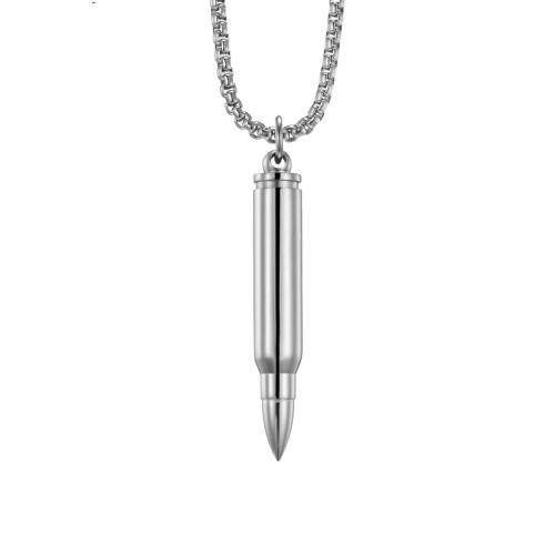 Titanium Steel Jewelry Necklace, Bullet, Vacuum Ion Plating, fashion jewelry & Unisex Approx 60 cm 