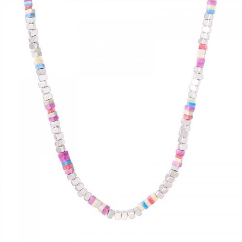 Gemstone Necklaces, Natural Stone, with Titanium Steel, with 5cm extender chain, fashion jewelry & for woman Approx 39 cm 