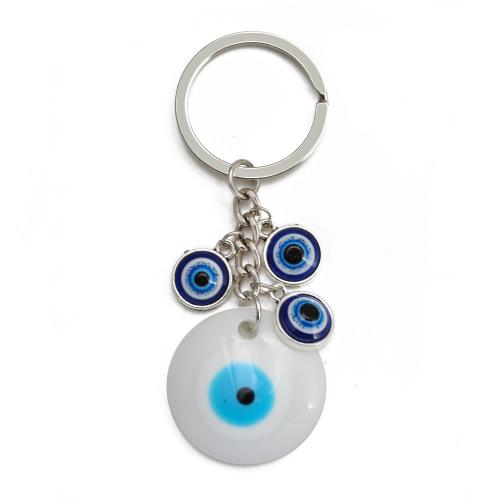 Böse Augen Murano Schlüsselanhänger, Zinklegierung, mit Kunststoff, Unterschiedliche Form zur Auswahl & unisex & böser Blick- Muster & Emaille, keine, verkauft von PC