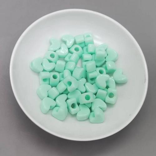 Solide Acryl Perlen, Herz, DIY, keine, 12x7x9mm, Bohrung:ca. 3mm, ca. 1050PCs/Tasche, verkauft von Tasche