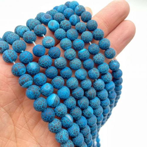 Natural Effloresce Agate Beads, Round, DIY [