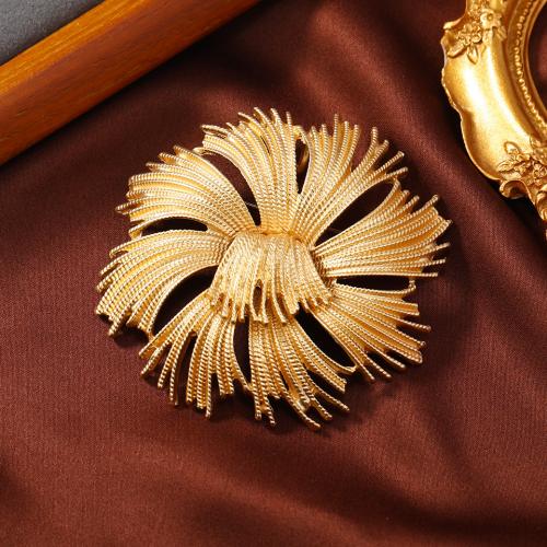 Zinc Alloy Jewelry Brooch, Flower, gold color plated, Unisex 