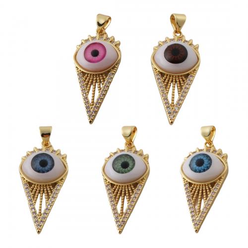 Fashion Evil Eye Pendant, Brass, Unisex & enamel Approx 3.5mm 