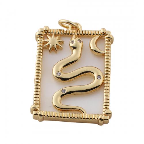 Bijoux pendentifs en laiton, avec coquille, bijoux de mode & unisexe, doré Environ 3.5mm, Vendu par PC