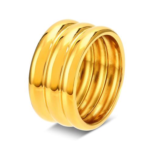 Anillo de dedo de acero Titanium de, Partículas de acero, 18K chapado en oro, Joyería & diverso tamaño para la opción & para mujer, dorado, width 11mm, Vendido por UD