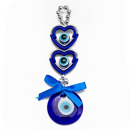 Hanging Ornaments, Copper Coated Plastic, with Glass, evil eye pattern 
