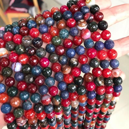 Achat Perlen, Turmalin Farbe Achat, DIY & verschiedene Größen vorhanden & facettierte, gemischte Farben, Länge:ca. 38 cm, verkauft von Strang