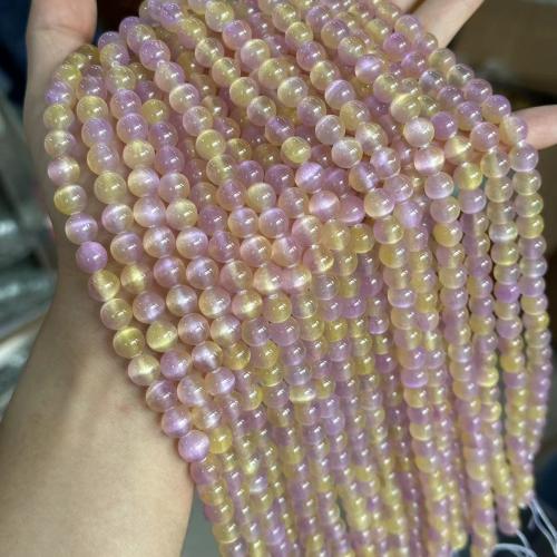Mixed Gemstone Beads, Gypsum Stone, Round, polished, DIY mixed colors Approx 38 cm 