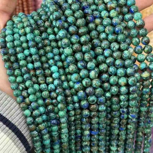 Mixed Gemstone Beads, Azurite, Round, polished, DIY mixed colors Approx 38 cm 