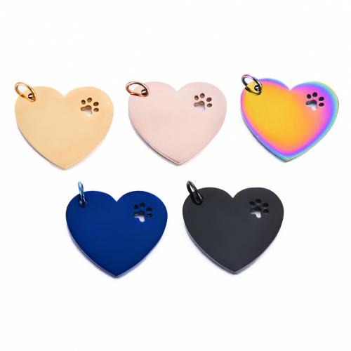pendentifs de cœur en inox , Acier inoxydable 304, coeur, Placage, DIY, plus de couleurs à choisir Vendu par PC