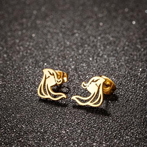 Stainless Steel Stud Earring, 304 Stainless Steel, plated, for woman 