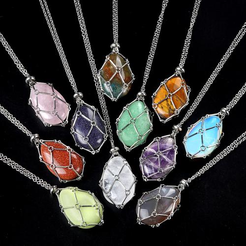 Gemstone Necklaces, with Iron, Teardrop, fashion jewelry cm 