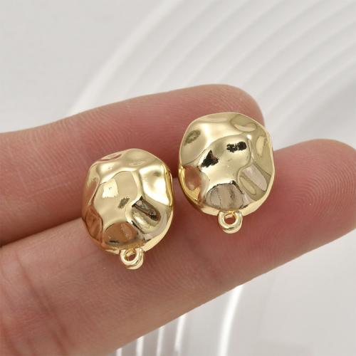 Brass Earring Stud Component, Oval, plated, DIY [