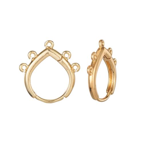 Brass Hoop Earring Components, plated, DIY golden 