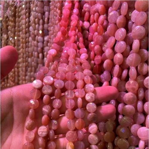 Mondstein Perlen, flache Runde, verschiedene Größen vorhanden & facettierte, Bohrung:ca. 1mm, Länge:ca. 15 ZollInch, verkauft von Strang